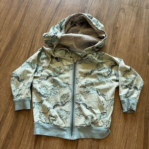 Paper wings kids dinosaur print organic cotton zip up size 2T